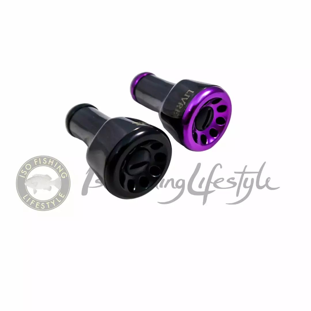 LIMITED Livre Custom Reel Knob - FF Black, Black/Purple (Fortissimo Single Knob) - Image 3